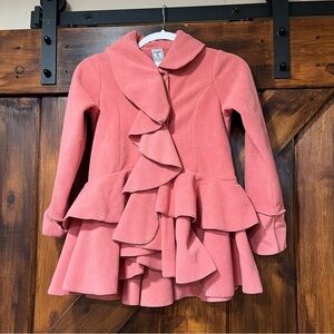 Mack & CO soft ruffle girls coat